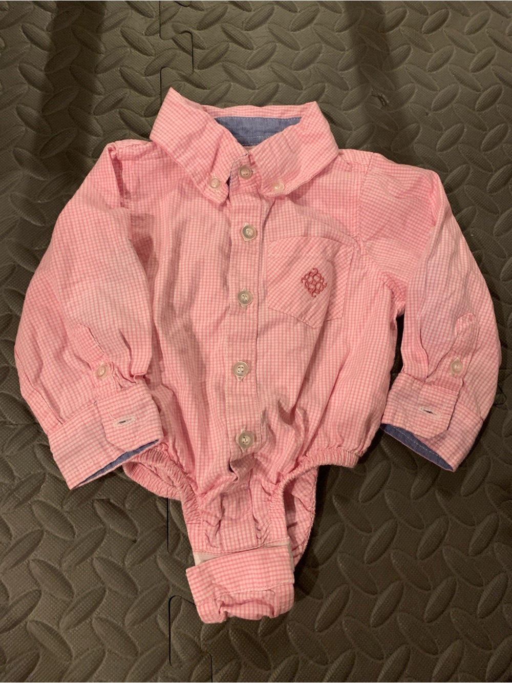 Dress Shirt Button Up Long Sleeve Baby Boy Size 3 6 Months Pink Andy & Evan